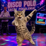 Cat dancing disco-polo